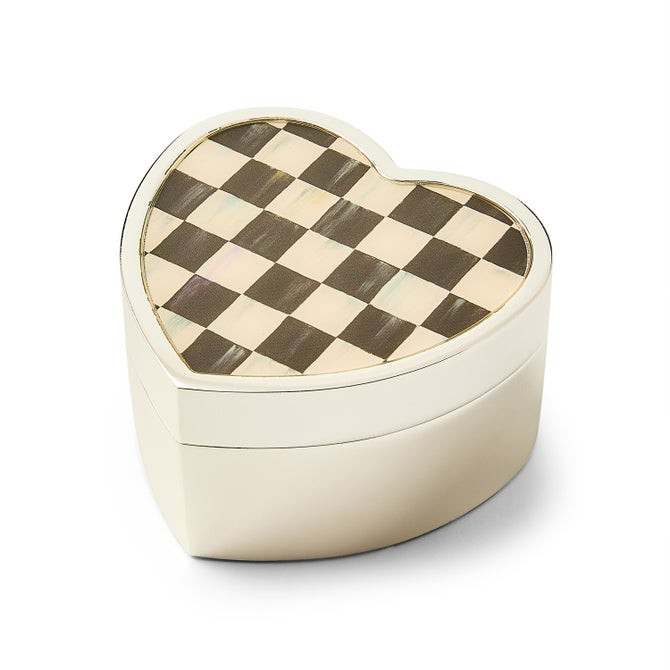 Courtly Check Heart Trinket Box | MacKenzie-Childs