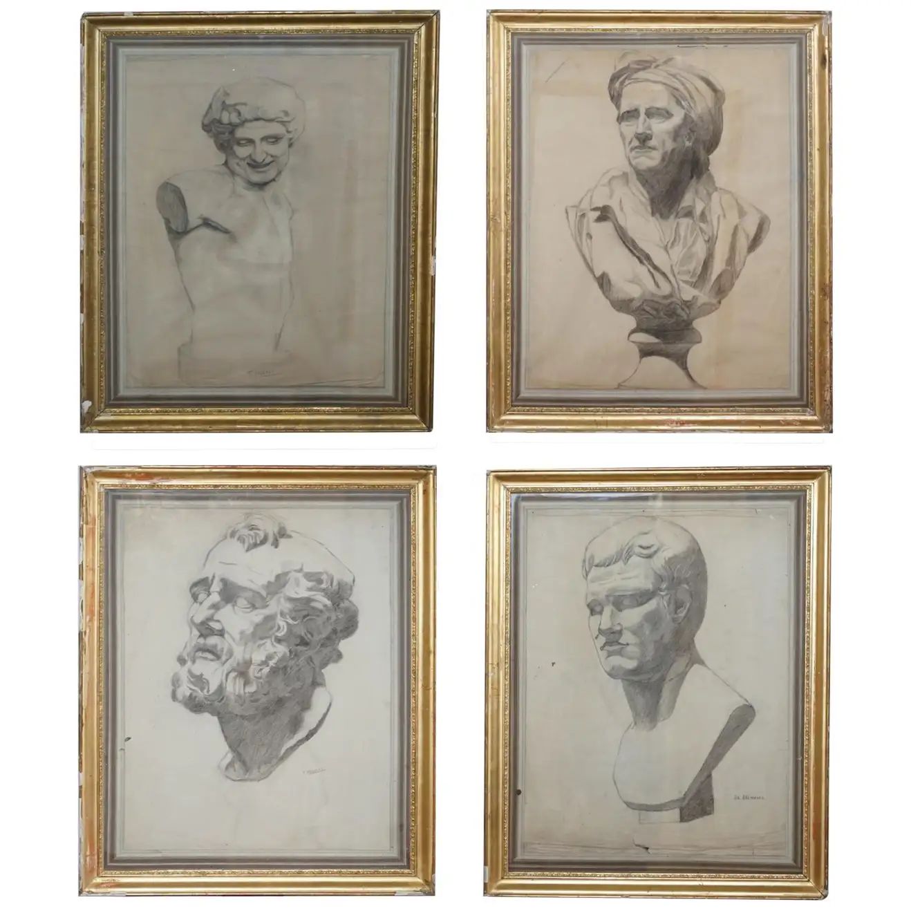 Four Rare Italian School 19th Century Old Master Sketches Drawings by F Mazzoli | 1stDibs