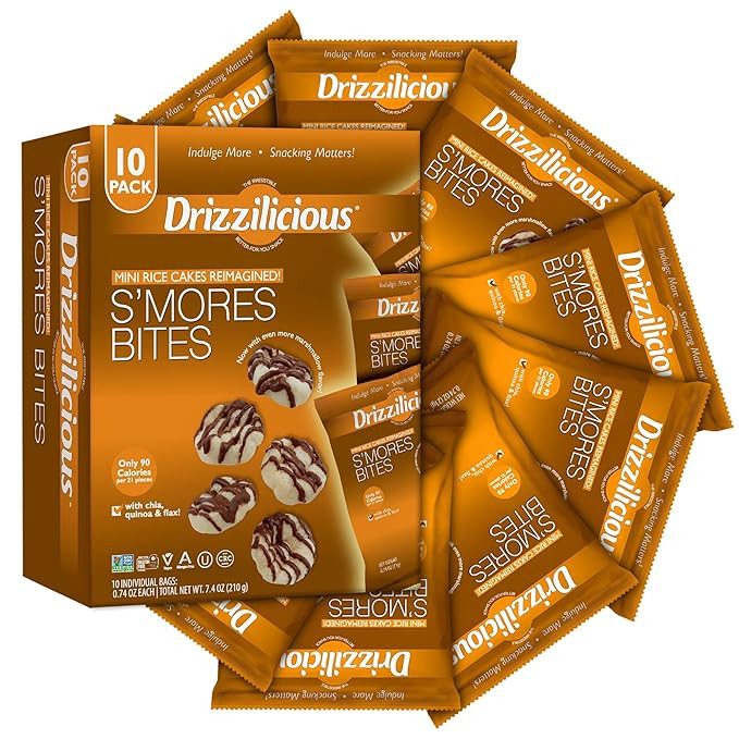 Drizzilicious - 0.74 oz 10 Pack Mini Rice Cake (Smores) | Amazon (US)