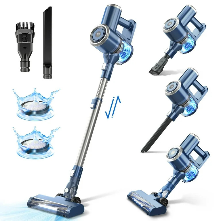 Prettycare Cordless Stick Vacuum Cleaner Lightweight Upright for Carpet Hard Floor Pet Hair W200 ... | Walmart (US)