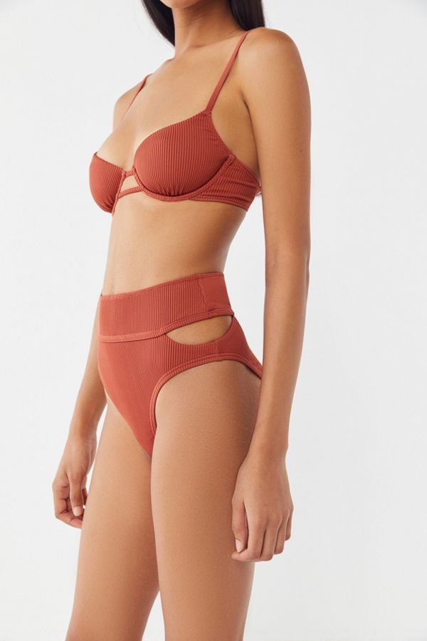 Out From Under Meg Ribbed High-Waisted Bikini Bottom | Urban Outfitters (US and RoW)