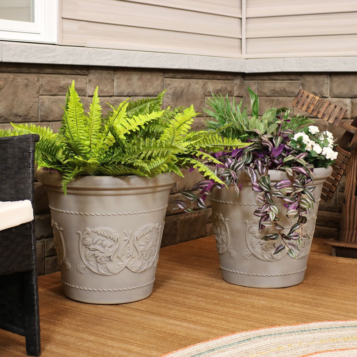 Sunnydaze Indoor/Outdoor Patio, Garden, or Porch Weather-Resistant Double-Walled Arabella Flower ... | Target