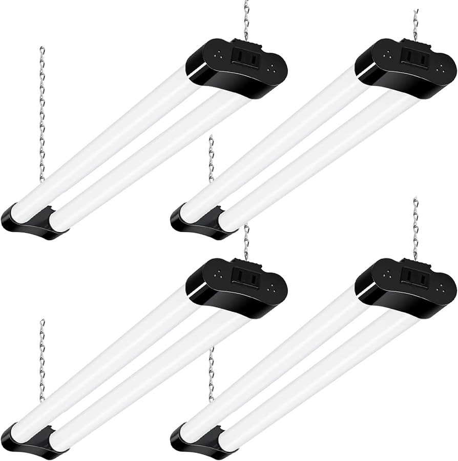 hykolity 4 Pack Linkable LED Shop Light for Garage, 2FT 22W Utility Light Fixture, 2500lm, 5000K ... | Amazon (US)