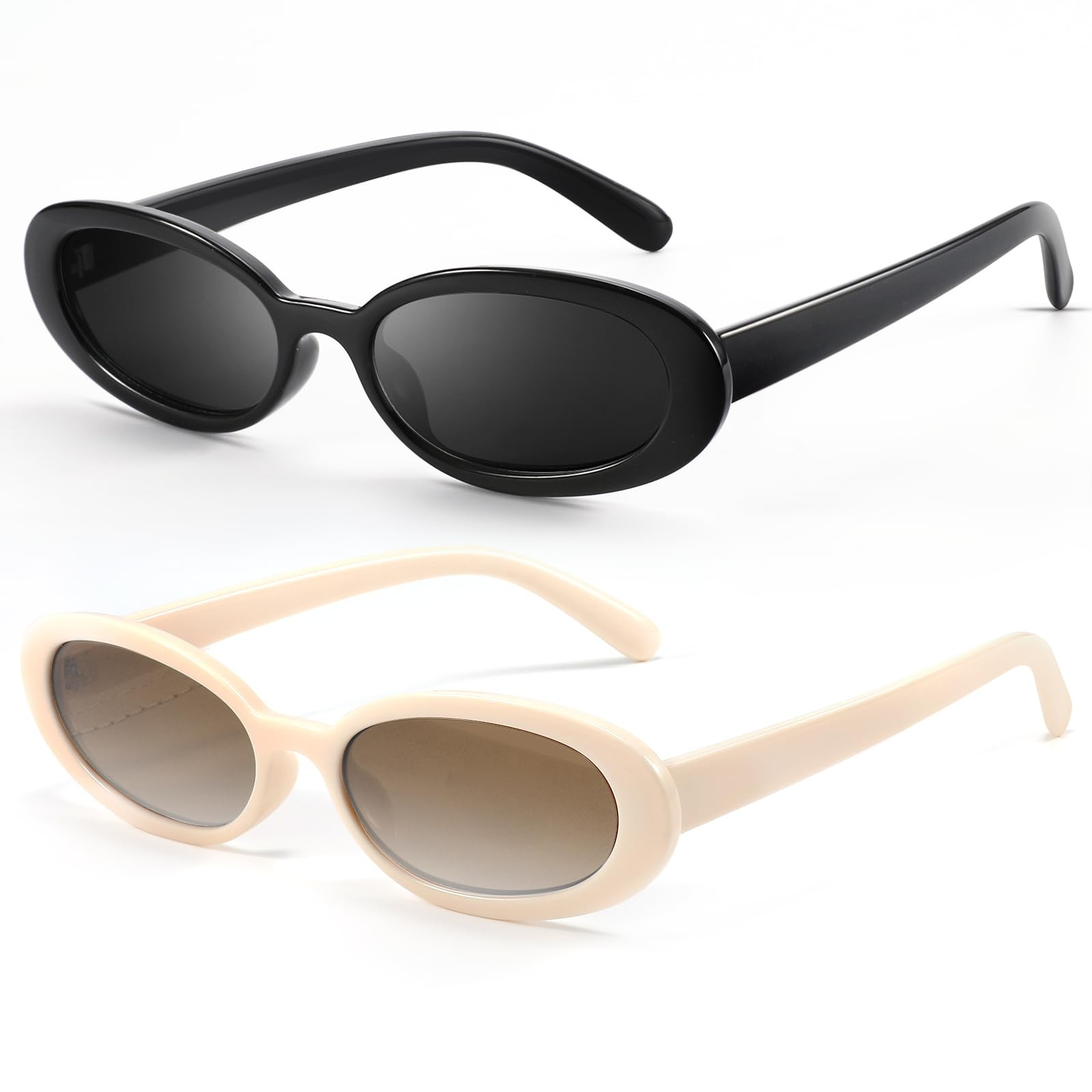 DANAMY Sunglasses Womens Retro Oval Sunglasses for Women Men Fashion Small Oval Sun Glasses 90s V... | Amazon (US)
