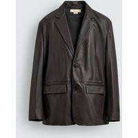 Zara - Relaxed Fit Nappa Leather Blazer - Brown - L - Man | Zara UK
