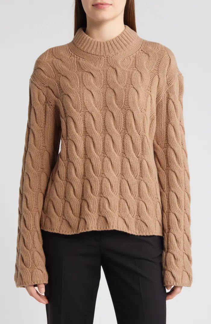 Theory Cable Knit Wool & Cashmere Sweater | Nordstrom | Nordstrom