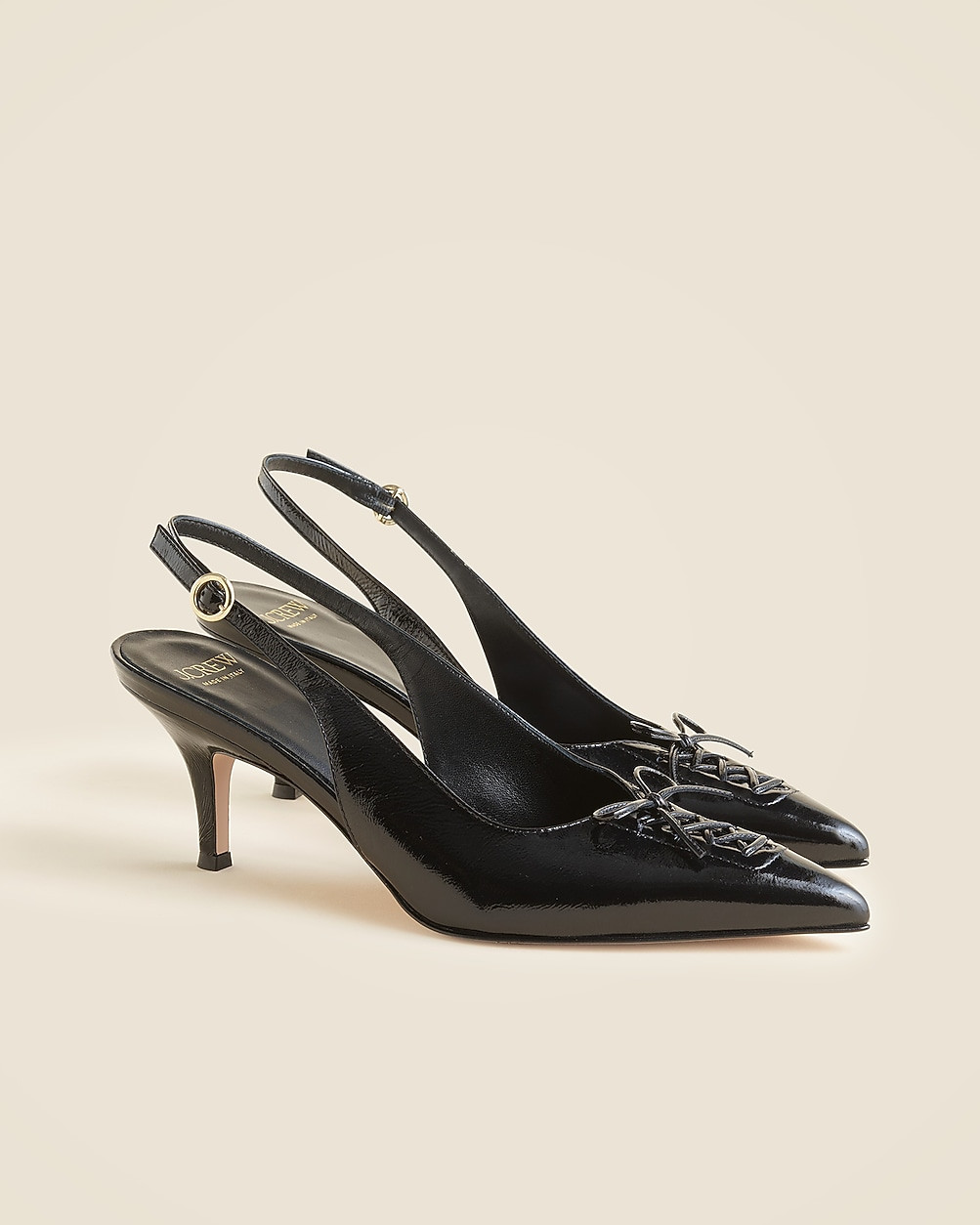 Made-in-Italy Colette lace-up slingback pumps in leather | J. Crew US