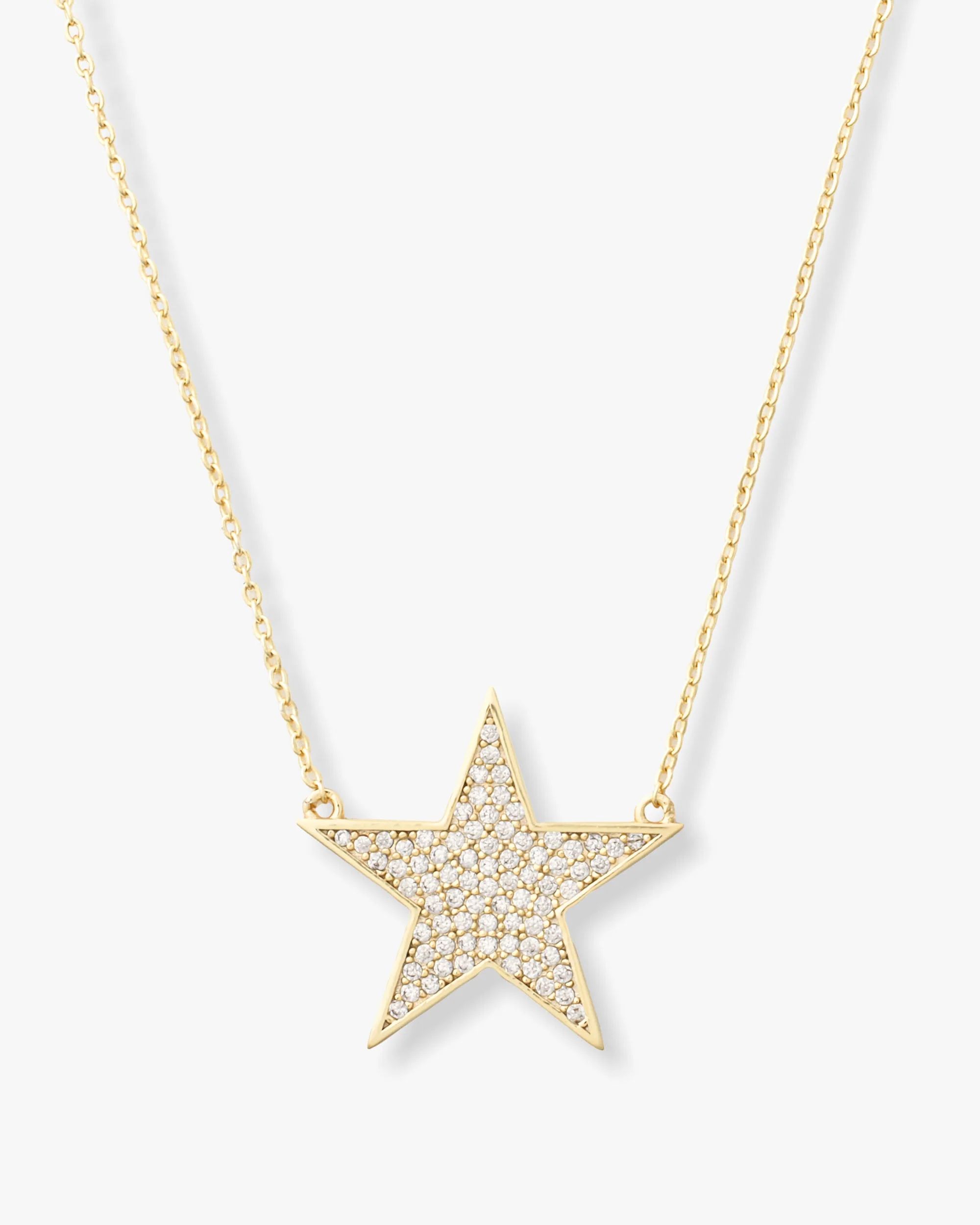 You Are My Shining Star Pave Necklace 15" - Gold|White Diamondettes | Melinda Maria