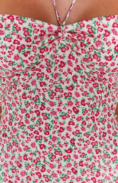 Sofia Pink Floral Halter Mini Dress | Beginning Boutique (AU)