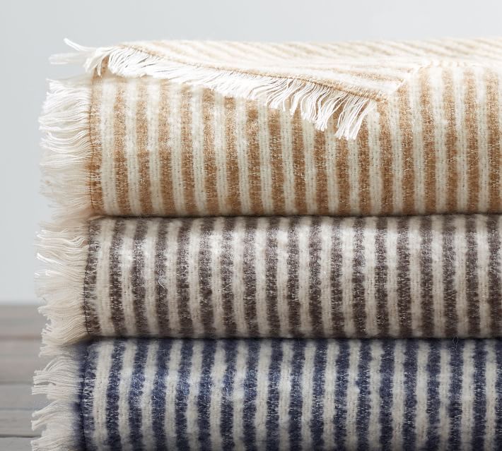 Cozy Ticking Stripe Throw | Pottery Barn (US)