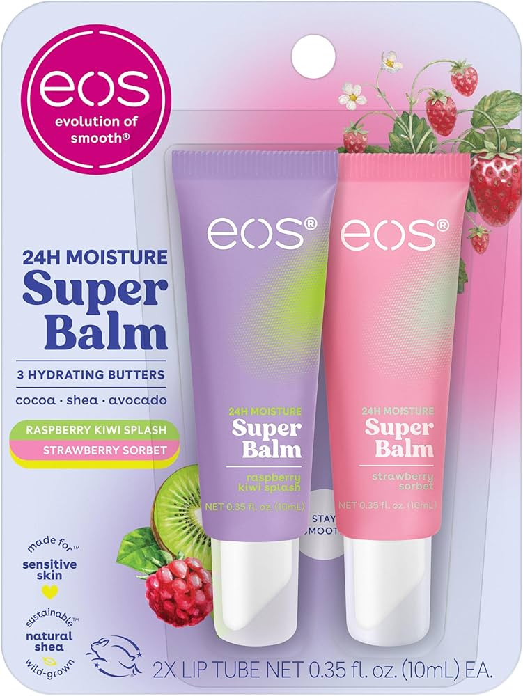 EOS Superbálsamo hidratante 24H - Respingo de Kiwi e framboesa, máscara labial, tratamento labi... | Amazon (BR)