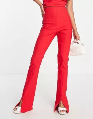 Vesper split front trouser co-ord in red | ASOS (Global)