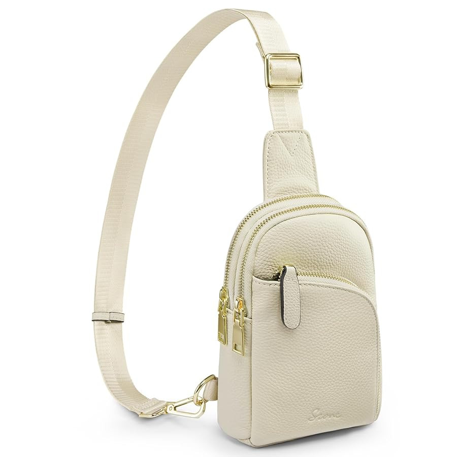 S-ZONE Genuine Leather RFID Blocking Small Sling Bag Women Crossbody Fanny Packs | Amazon (US)