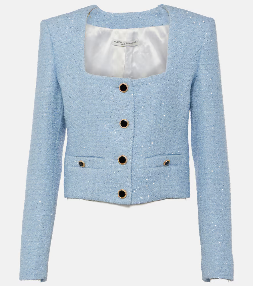 Alessandra Rich Sequined tweed jacket | Mytheresa (INTL)