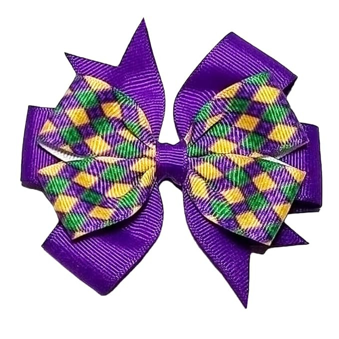 Mardi Gras Hair Bow Clips for Girls Kids Mardi Gras Hair Clips Carnival Hairpins Purple Green Yel... | Amazon (US)