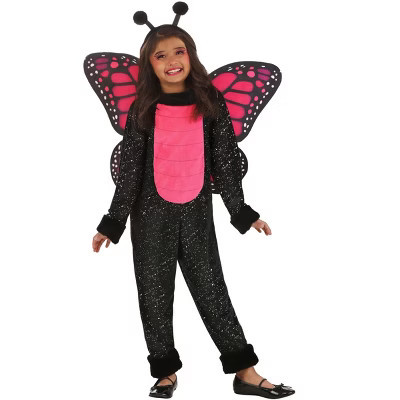 HalloweenCostumes.com Medium Girl Girl's Black Butterfly Costume, Black and Pink Bug Costumes, Butterfly Wings, Black/Pink | Target
