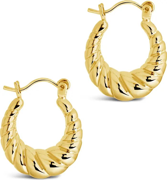 14K Gold Vermeil Croissant Hoop Earrings | Nordstrom Rack