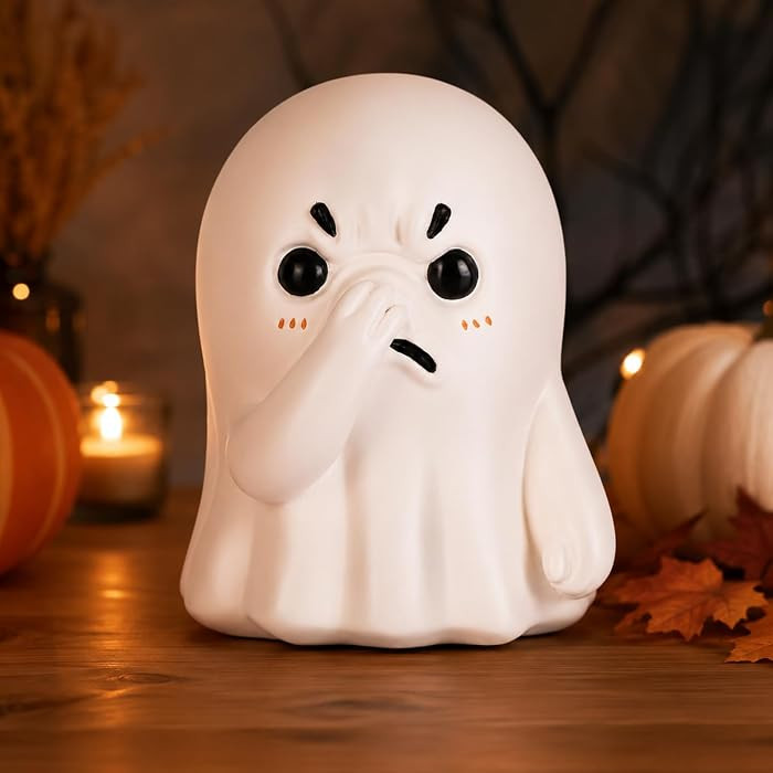 Holding Nose Ghost Statue, Funny Halloween Bathroom Decor | Amazon (US)