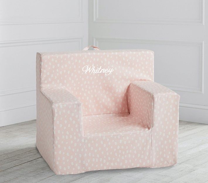 Modern Brushstroke Dot Blush Anywhere Chair® | Pottery Barn Kids
