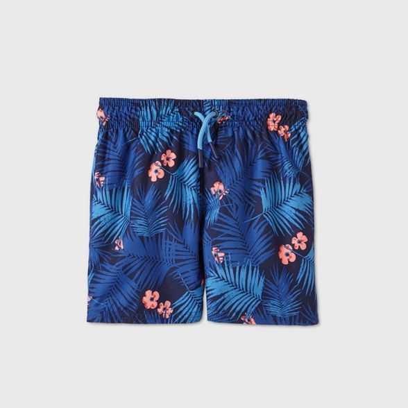 Toddler Boys' Floral Print Swim Trunks - Cat & Jack™ Blue | Target