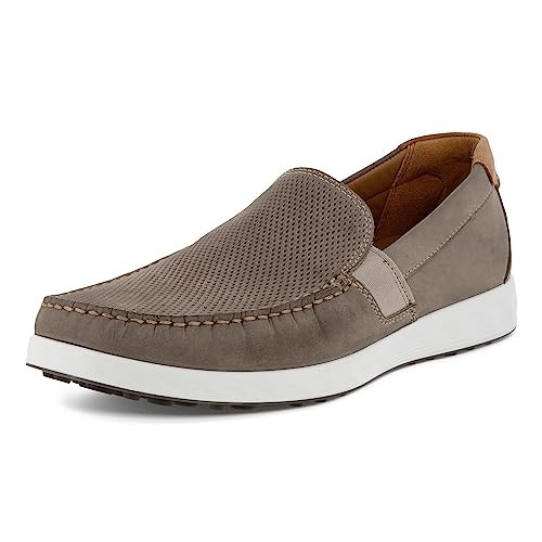 ECCO mens Lite Moc Summer Driving Style Loafer, Warm Grey/Cognac Summer Perforated, 6-6.5 US | Amazon (US)