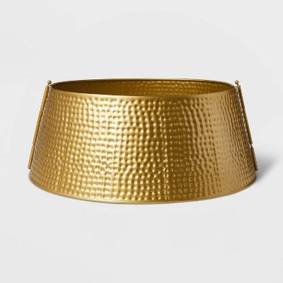 25in Metal Hammered Christmas Tree Collar Gold - Wondershop™ | Target