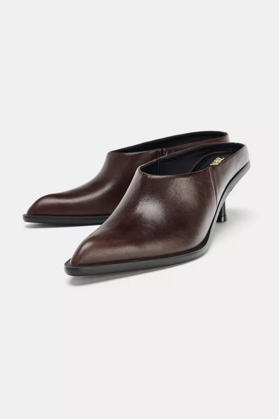 LEATHER TRIM CLOGS | Zara US