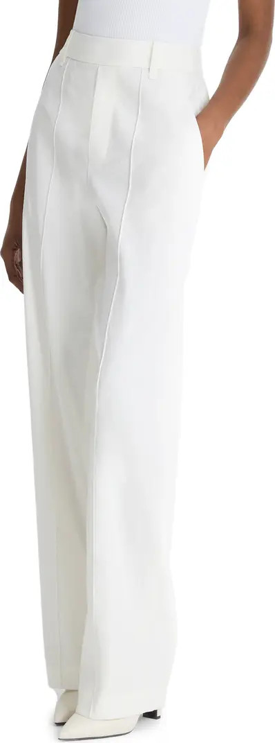 High Waist Pull-On Stretch Linen Blend Pants | Nordstrom