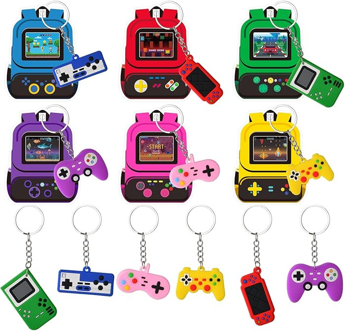 24 Pack Valentines Day Cards with Video Game Keychains for Kids Classroom School Exchange Gifts V... | Amazon (US)