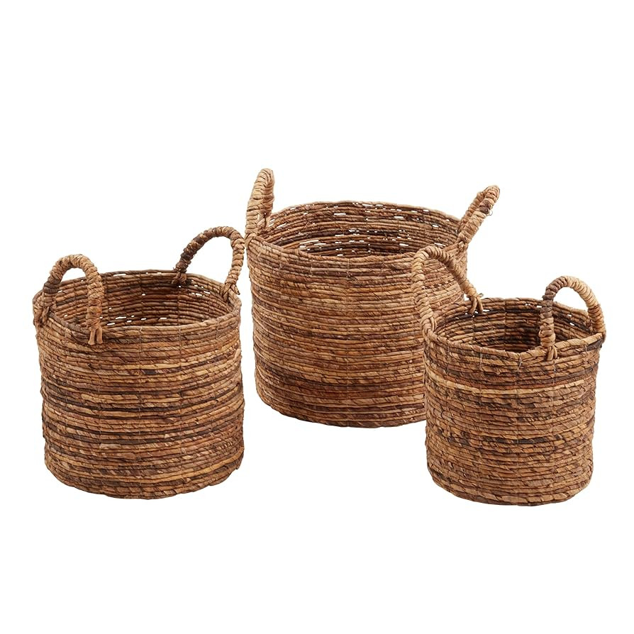 Rustic Abaca Woven Basket (Set of 3) | Amazon (US)