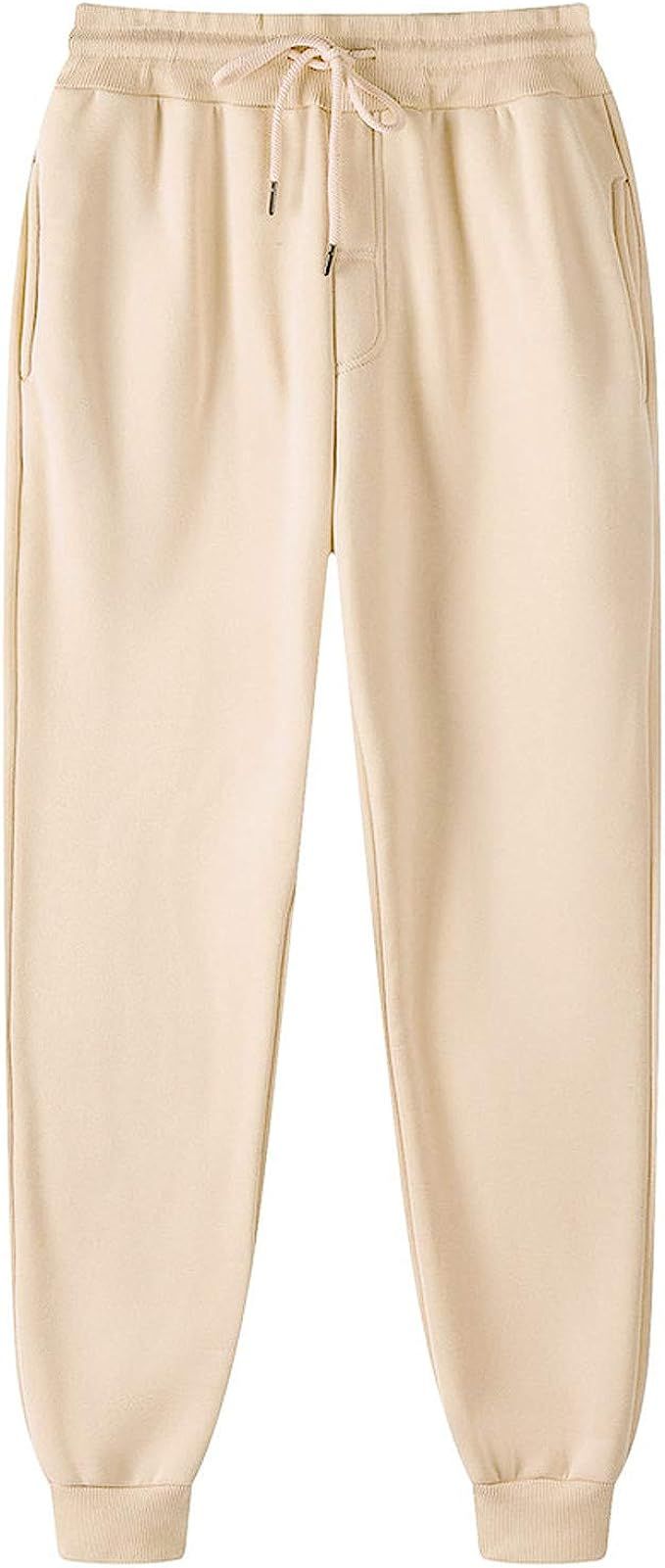 Women High Waist Jogger Trousers Fashion Solid Color Sweatpants High Waist Drawstring Track Cuff ... | Amazon (US)