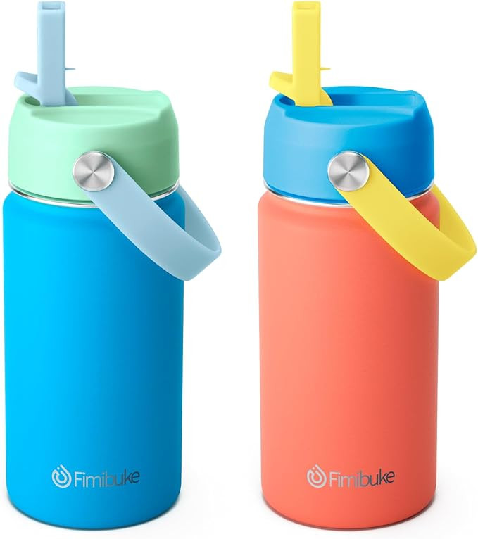 Fimibuke Kids Insulated Water Bottle, 14oz BPA FREE Double Wall Vacuum Tumbler 18/8 Stainless Ste... | Amazon (US)