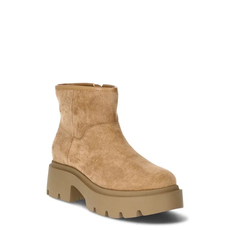 No Boundaries Women's Cozy Lug Sole Ankle Boots | Walmart (US)