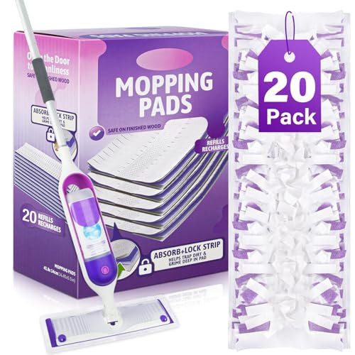 Disposable Mop Pads Refills for Swiffer Powermop: 20 Pcs Wet Dry Pad for Multi-Surface Floor Cleaning - Mopping Replacement for Tile Hardwood - Sweeping Cloths for Home Kichen | Amazon (US)