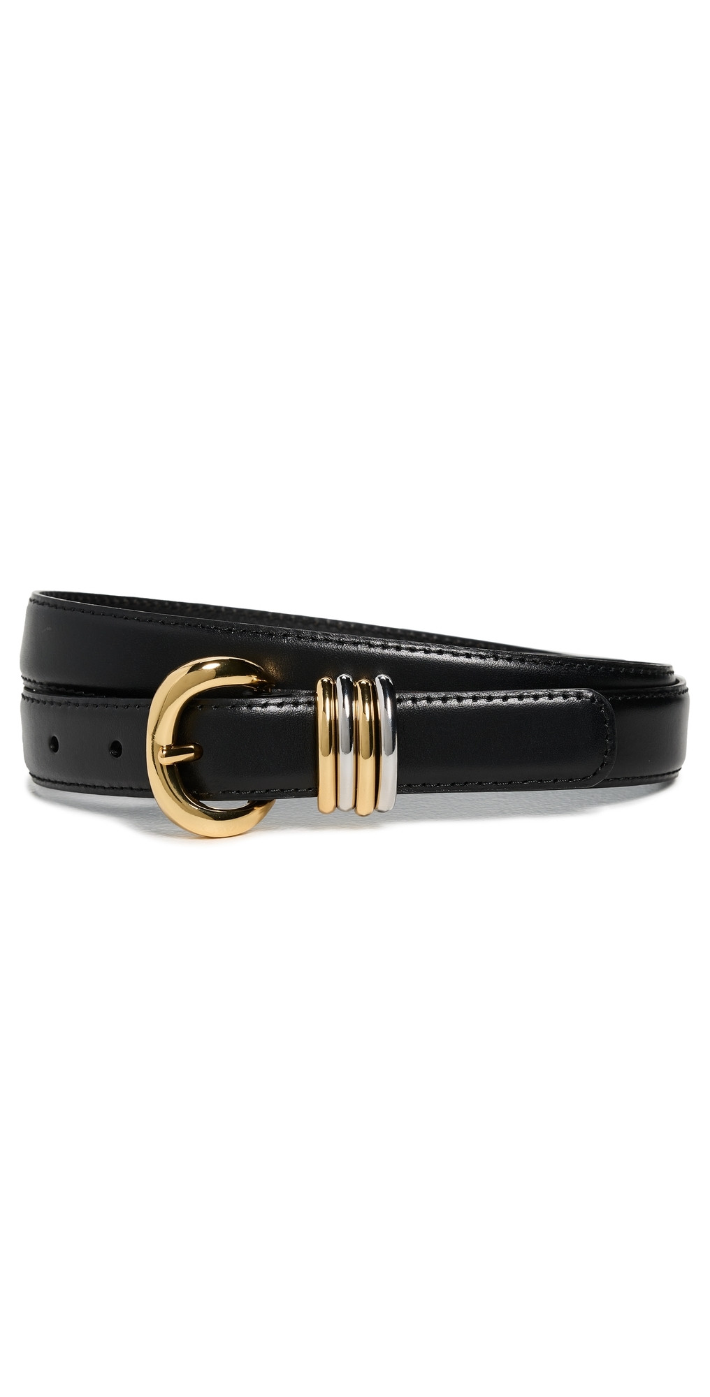Madewell Mixed Metal Keeper Belt True Black XS | Shopbop