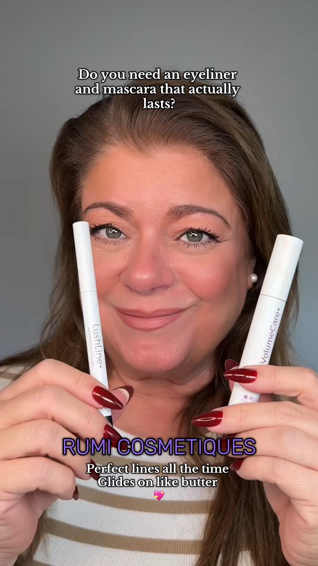These are a must for mature eyes
LushLine+ Eyeliner glides like
silk, stays all day, and never smudges.
VolumeCare + Mascara
leaves your lashes, full and beautiful !
Rumi Cosmetiques 
#rumicosmetiques #mascara #maturewomen #maturemakeup
#eyelinertutorial

#LTKBeauty