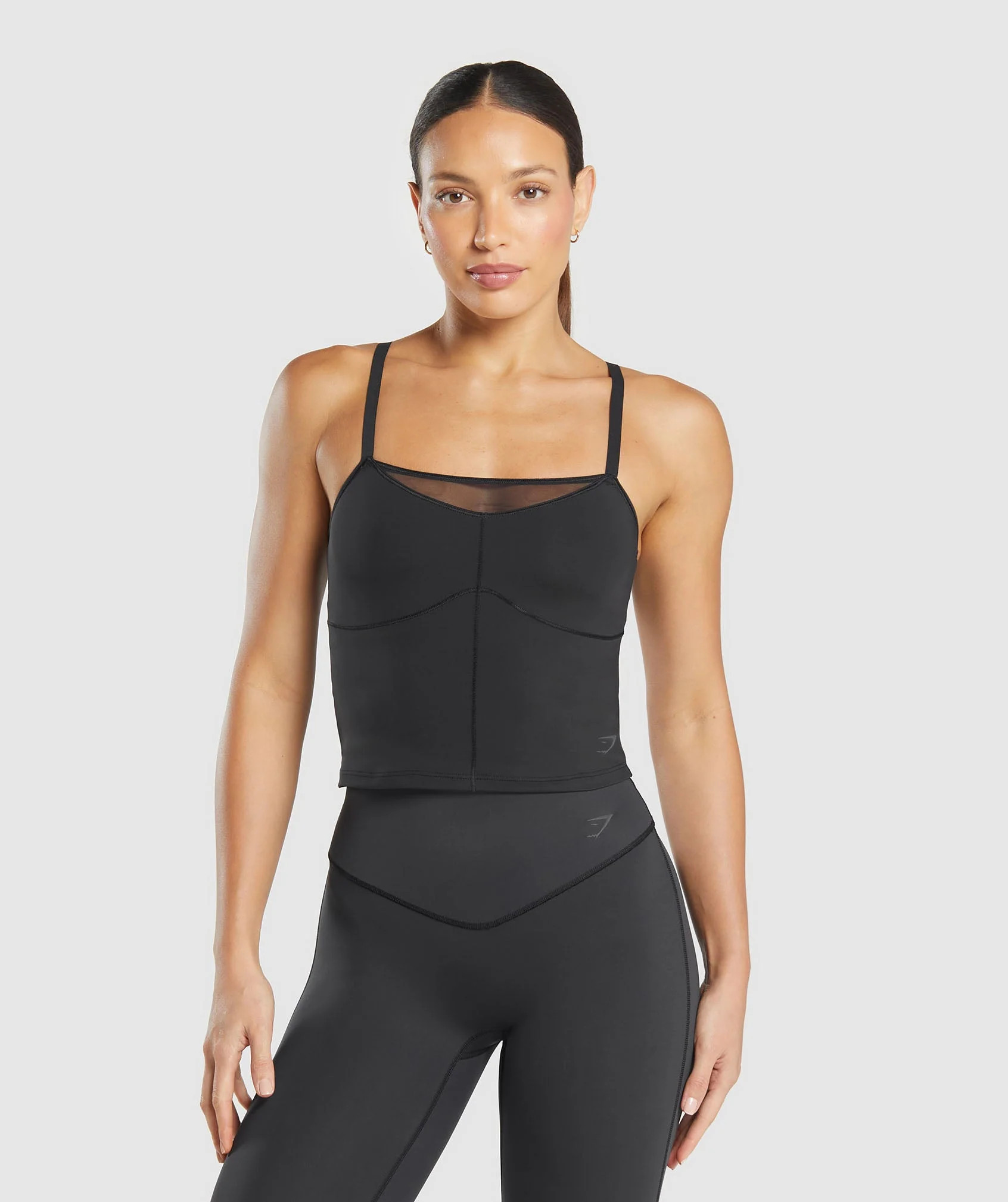 Gymshark Elevate Mesh Tank With Shelf - Black | Gymshark US