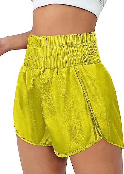 AUTOMET Womens High Waisted Athletic Shorts Elastic Casual Summer Running Shorts Quick Dry Gym Wo... | Amazon (US)