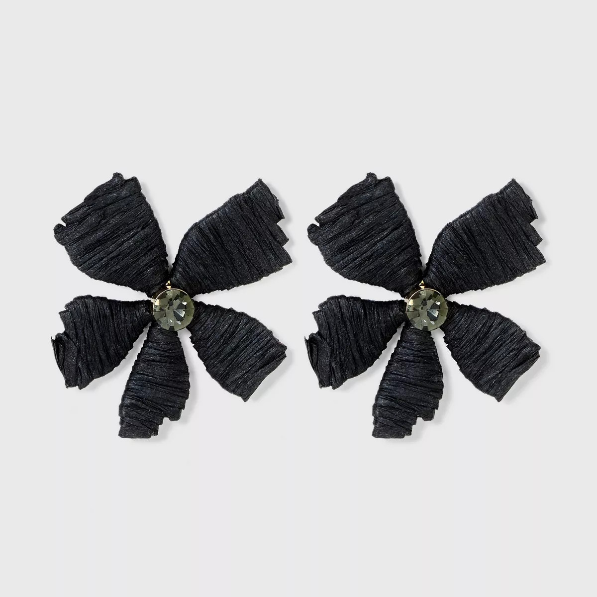 Post Raffia Earrings - A New Day™ Black/Gold | Target