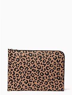 staci graphic leopard l-zip universal laptop sleeve | Kate Spade Outlet