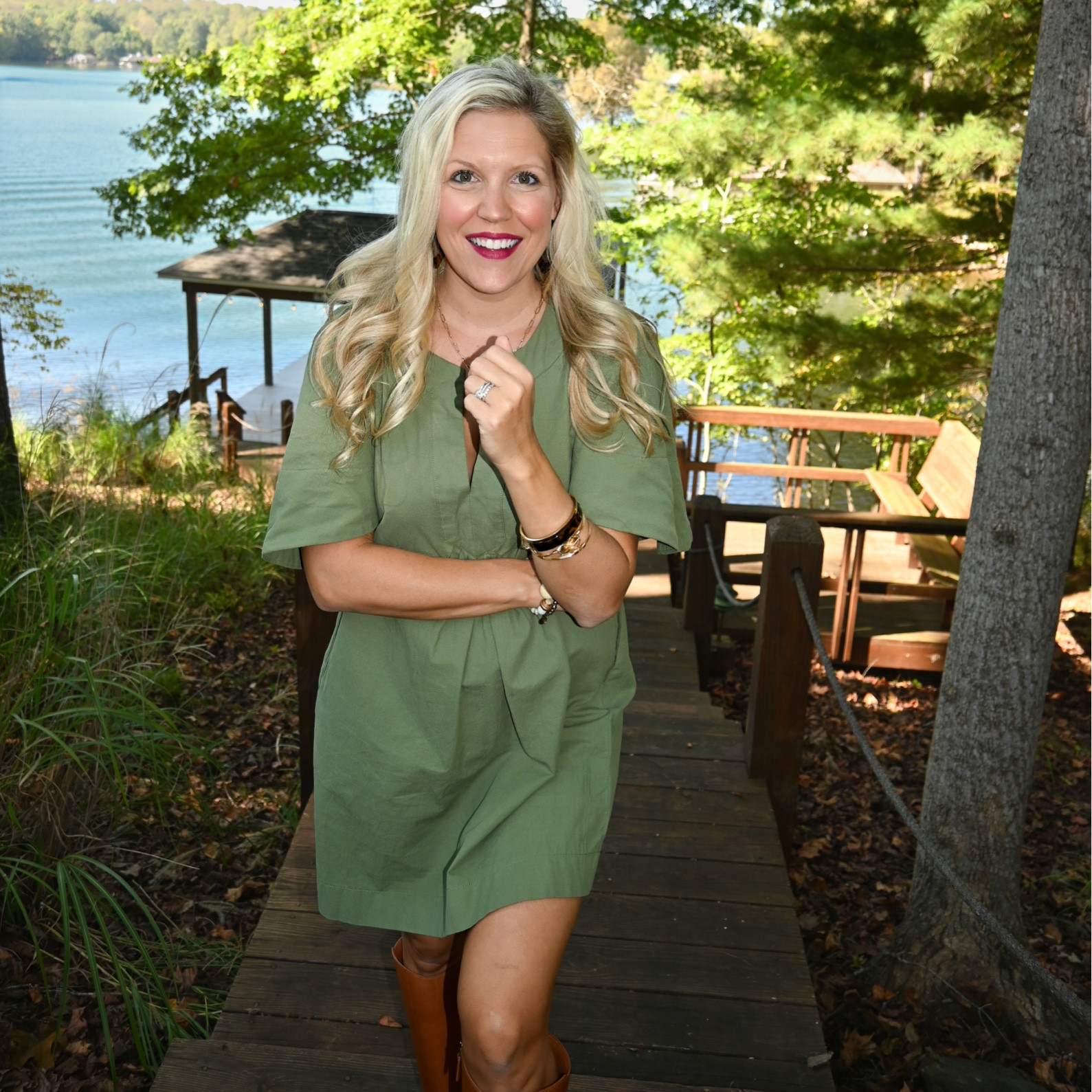 I am falling for green this season! Especially mixed with tortoise shell and gold. This outfit is up on the blog now! The dress would be perfect for Thanksgiving - just a leather jacket for a cooler day!
🦃🍁🍂
•
•
#kristieincarolina #liketkit #style #shopthepost 
#LTKseasonal 
#LTKfall #fallstyle #thanksgivingoutfit

#LTKSeasonal #LTKBump #LTKHoliday