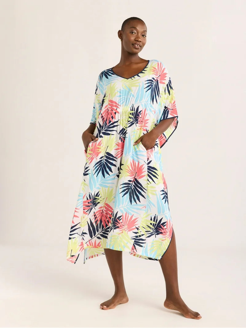 Joyspun Women’s Sleepwear Woven 46” Caftan Nightgown, S-4X | Walmart (US)