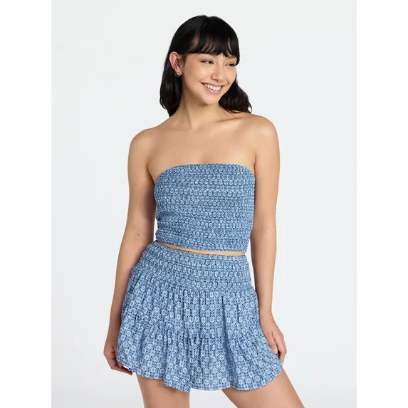 No Boundaries Strapless Top and Skirt Set, 2-Piece, Women's XXS-XXL | Walmart (US)