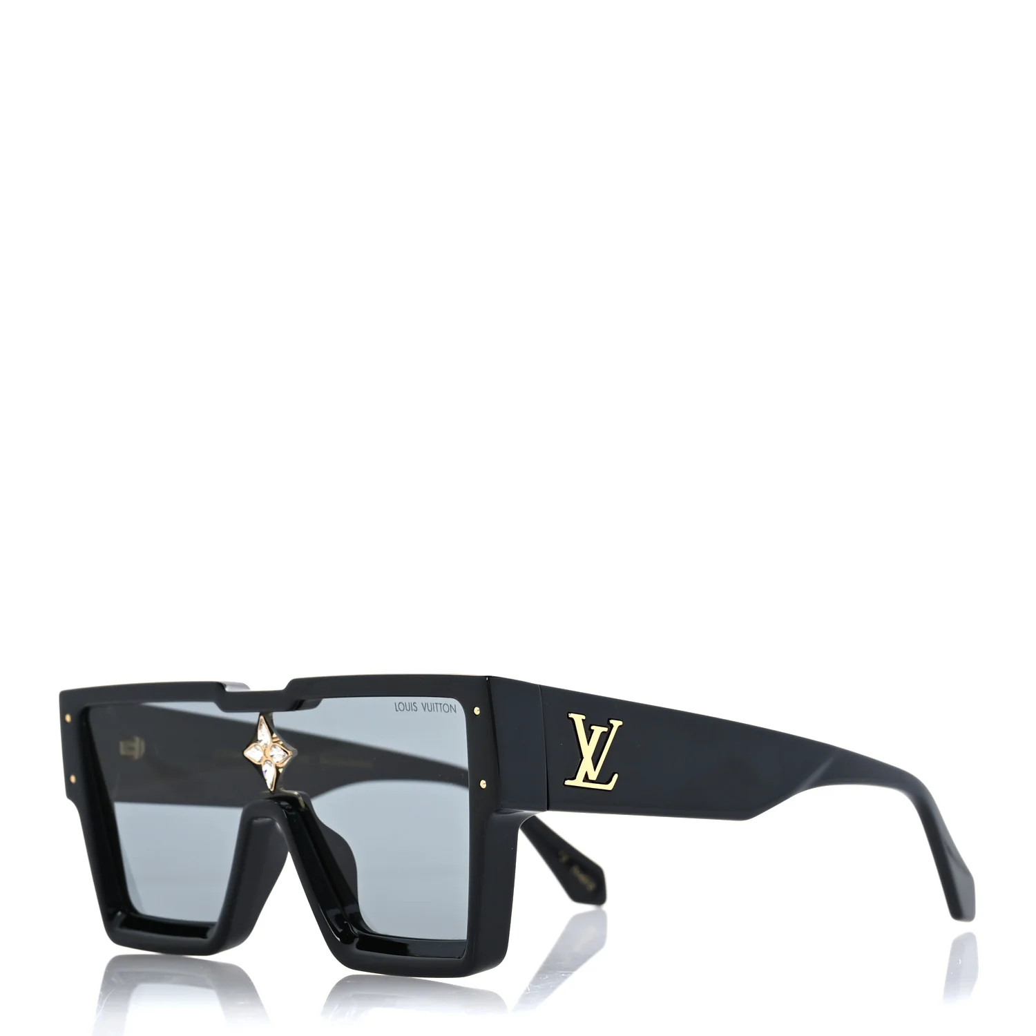 Acetate Swarovski Crystal Cyclone Sunglasses Z1578W Black | FASHIONPHILE (US)