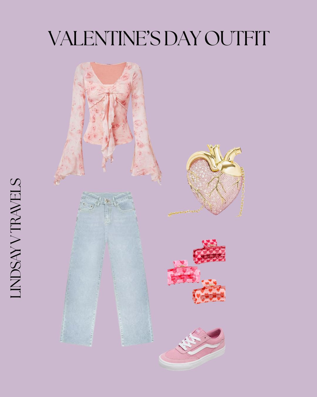Looking cute for Valentine's Day 💕 This floral long sleeve with denim, heart bag, and Vans sneakers is perfect for a stylish date night. 

 #LTKValentine #LTKootd #LTKSeasonal