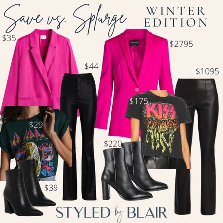 Save vs splurge - blazer and graphic tee look 

#LTKstyletip #LTKSeasonal #LTKsalealert