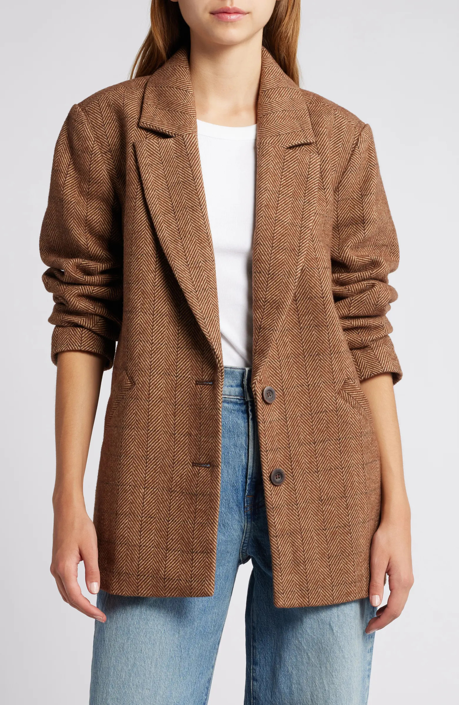 Treasure & Bond Chevron Oversize Single Breasted Blazer | Nordstrom | Nordstrom