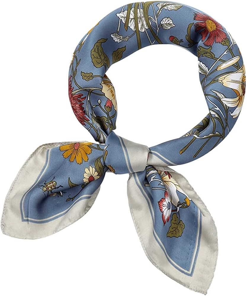JN&LULU Silk Like Scarf Women's Fashion Pattern Large Square Satin Headscarf 27 x 27inches | Amazon (US)