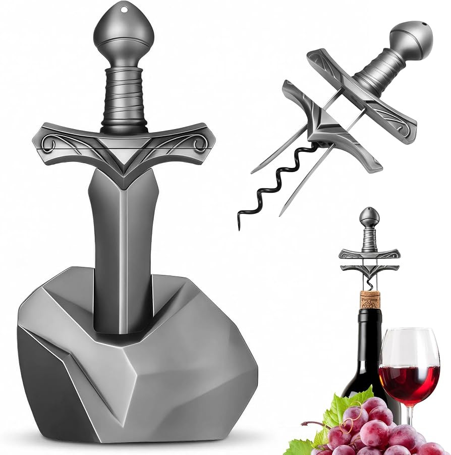 Ah So Wine Opener, Excalibur Sword Wine Corkscrew with Display Base, Premium Zinc Alloy Vintage B... | Amazon (US)