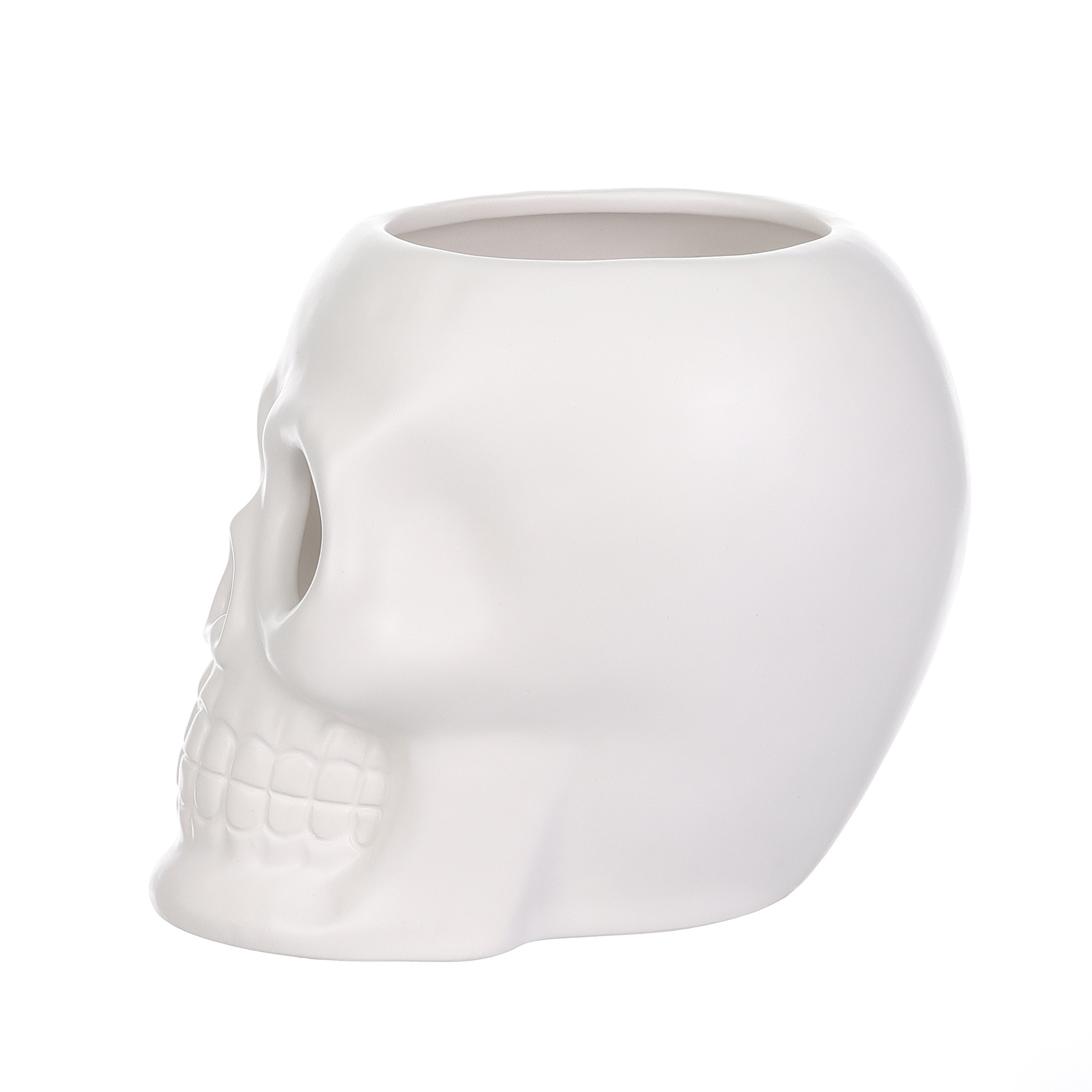 Halloween White Ceramic Vase Skull Decorations, 5.7"L x 7.3"W x 6"H, by Way To Celebrate | Walmart (US)